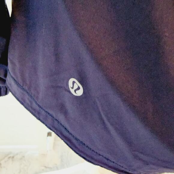 LULULEMON BLUE HOODED GATHERED WAIST ZIP POCKET JACKET SIZE 4 - Picture 10 of 12